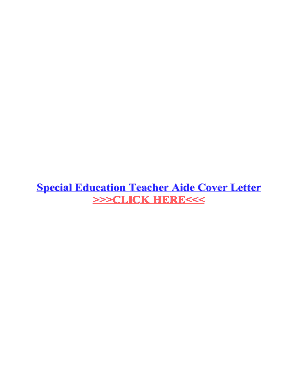 Special Education Teacher Aide Cover Letter