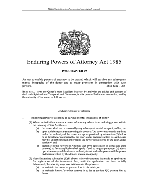 enduring powers of attorney act 1985