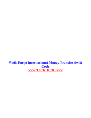 Wells Fargo International Money Transfer Swift Code