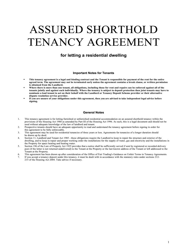 This tenancy agreement is a legal and binding contract and the Tenant