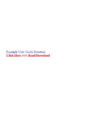 Fillable Online Example User Guide Database Fax Email Print - pdfFiller