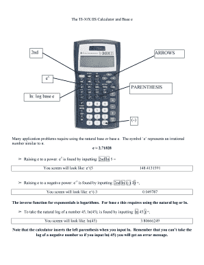 Fillable Online The Ti 30x Iis Calculator And Base E Fax Email Print Pdffiller