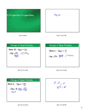 Fillable Online Change Of Base Formula Fax Email Print Pdffiller