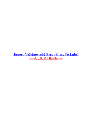 Fillable Online Jquery Validate Add Error Class To Label Fax Email ...