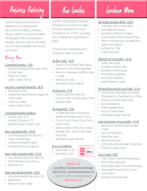 LilyWorks Catering delivers solutions Fill On the web, Printable photo relating to Panera Menu Printable called LilyWorks Catering offers providers Fill On the internet, Printable