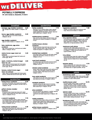 Fillable Online POTBELLY EXPRESS Fax Email Print - pdfFiller