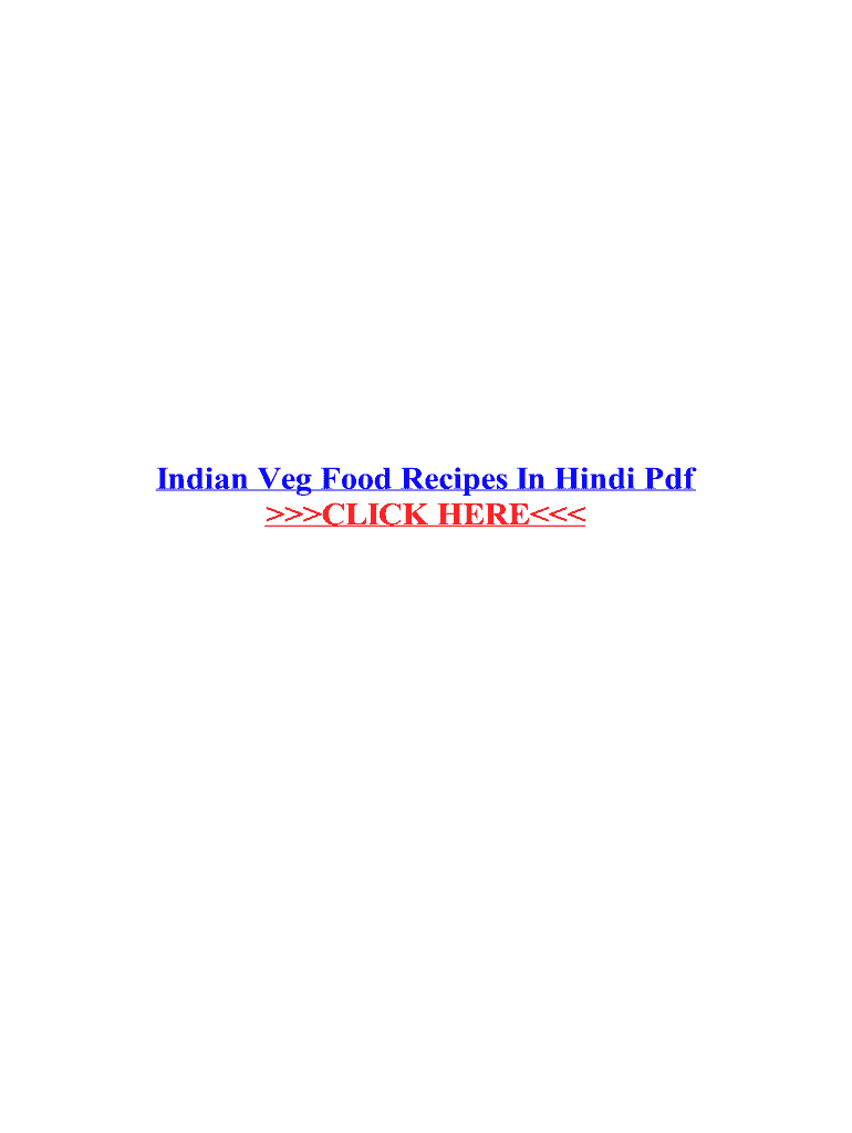 Fillable Online Indian Veg Food Recipes In Hindi Pdf Fax Email Print