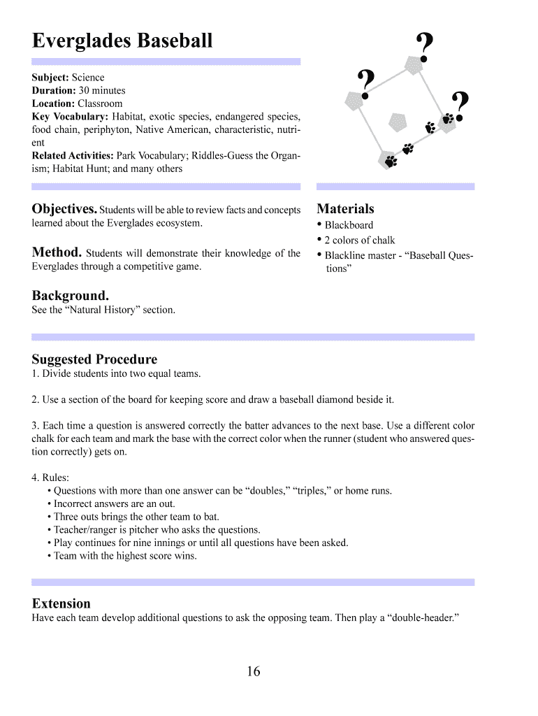 Fillable Online Everglades Baseball Fax Email Print pdfFiller