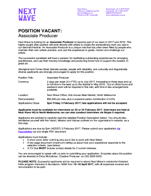 Next Wave is looking for an Associate Producer to become part of our team in 2017 and 2018