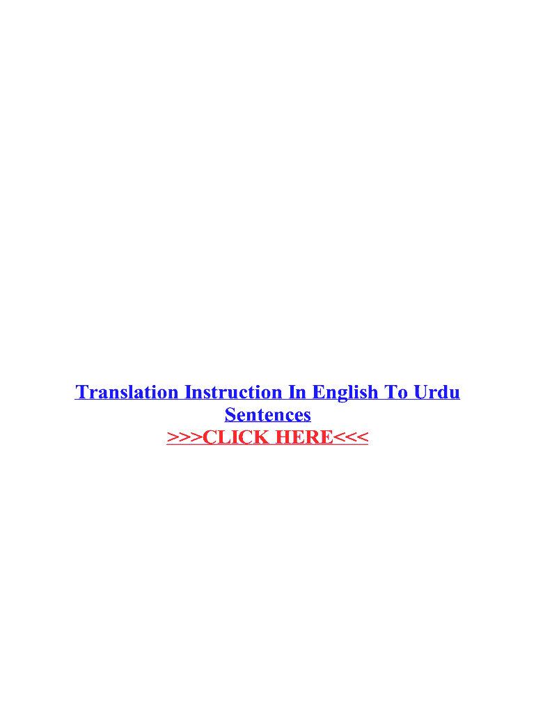 Fillable Online Translation Instruction In English To Urdu Fax Email