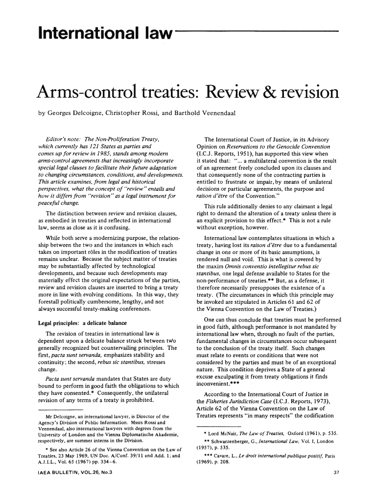 Fillable Online Armscontrol treaties Review & revision Fax Email