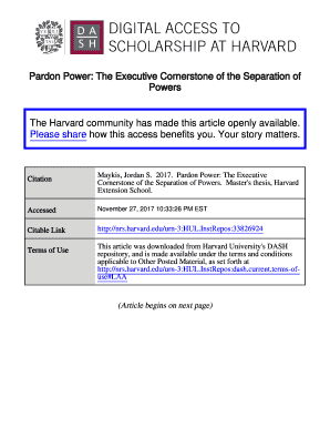 Fillable Online Pardon Power The Executive Cornerstone Of The Separation Of Fax Email Print Pdffiller