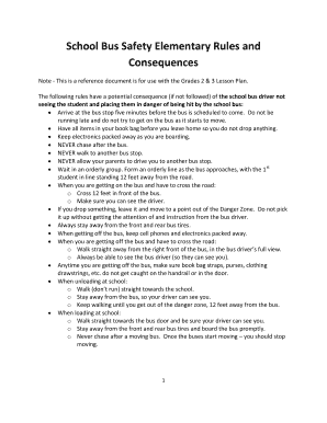 Fillable Online School Bus Safety Elementary Rules and Fax Email Print ...