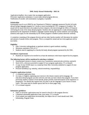 Application deadline: due at same time as program application