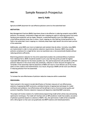 Sample research prospectus