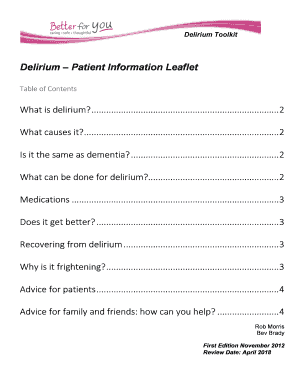 Fillable Online Delirium Toolkit Fax Email Print - pdfFiller
