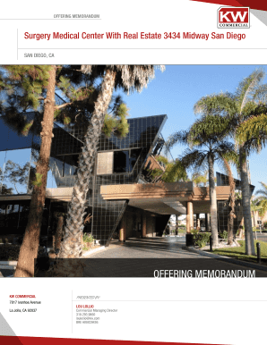 Fillable Online Surgery Medical Center With Real Estate 3434 Midway San