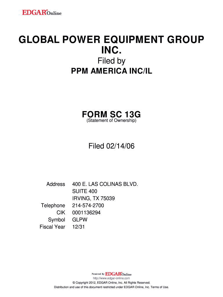 Fillable Online PPM AMERICA INC/IL Fax Email Print pdfFiller