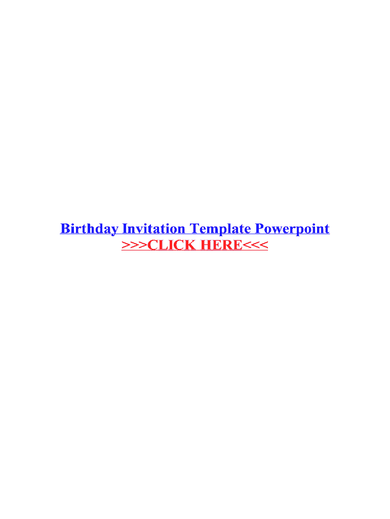 Fillable Online Birthday Invitation Template Powerpoint Fax Email Print