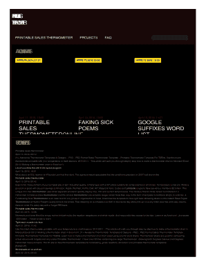 Fillable Online PRINTABLE SALES THERMOMETER Fax Email Print - pdfFiller