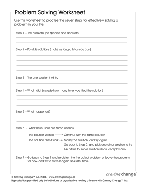 Use this worksheet to practise the seven steps for effectively solving a