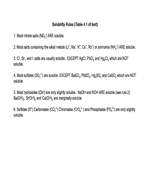 Fillable Online Solubility Rules (Table 4 Fax Email Print - pdfFiller