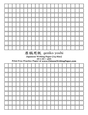 Fillable Online Japanese Writing Paper A4 Size Fax Email Print - pdfFiller