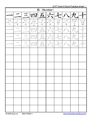 JLPT Level 4 Kanji Practice Sheets