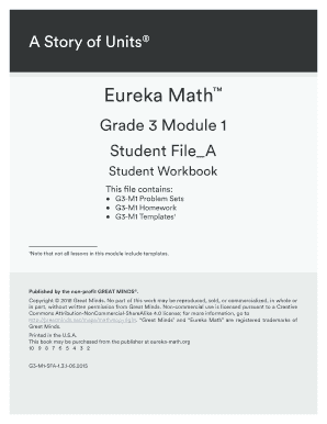 Eureka Math Grade 3 Module 1 Student Workbook