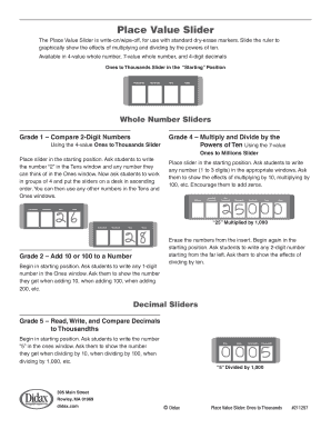 Fillable Online Place Value Slider Fax Email Print - pdfFiller