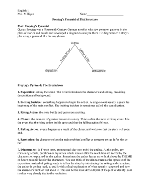 Fillable Online Freytags Pyramid of Plot Structure Fax Email Print ...