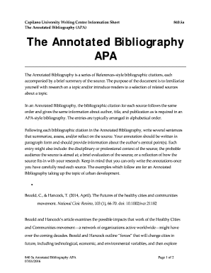 Annotated bibliography title page