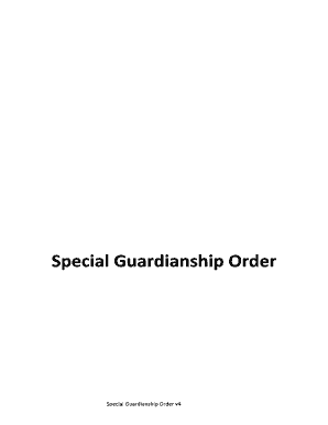 Special Guardianship Order