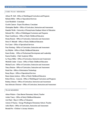 Fillable Online CORE TEAM MEMBERS Fax Email Print - pdfFiller