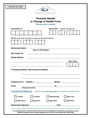 Fillable Online or Change of Details Form Fax Email Print - pdfFiller