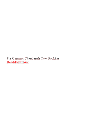 Pvr Cinemas Chandigarh Tele Booking