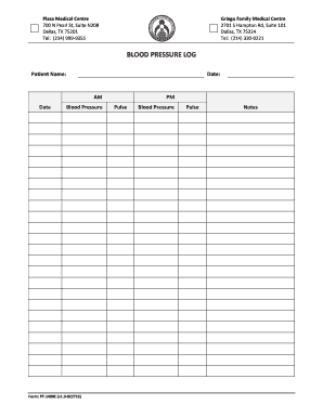 blood pressure log online