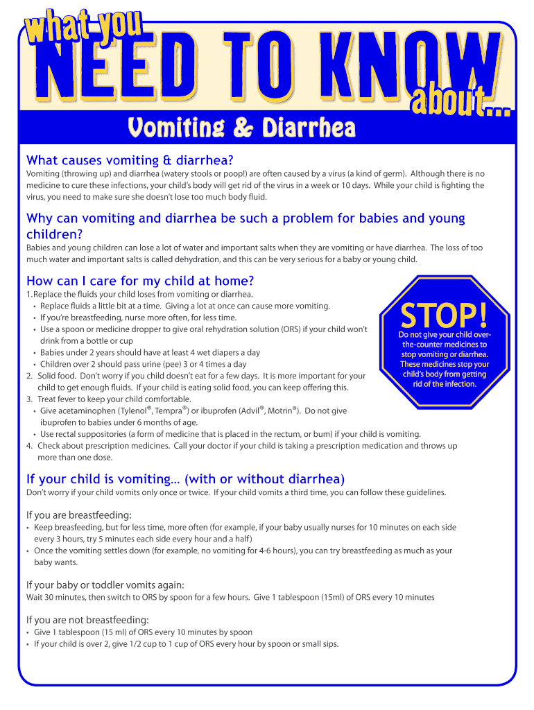 Fillable Online Vomiting & Diarrhea Fax Email Print pdfFiller