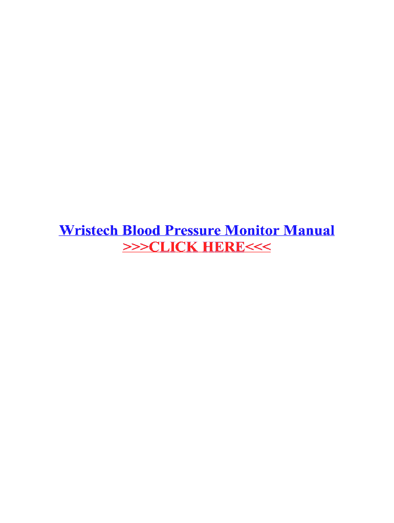 WrisTech Blood Pressure Monitor