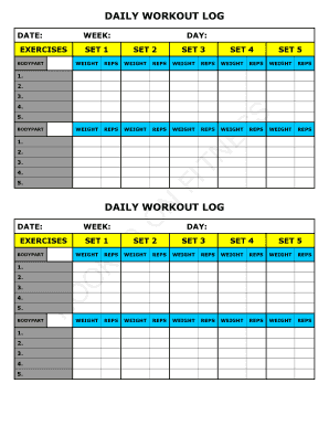 DAILY WORKOUT LOG