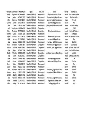 softball position template excel printable form templates to baseball roster sheet