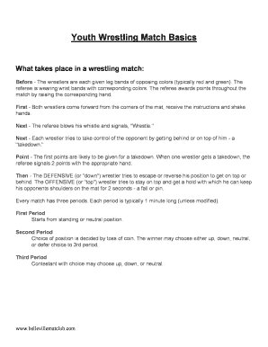 Fillable Online Youth Wrestling Match Basics Fax Email Print - pdfFiller