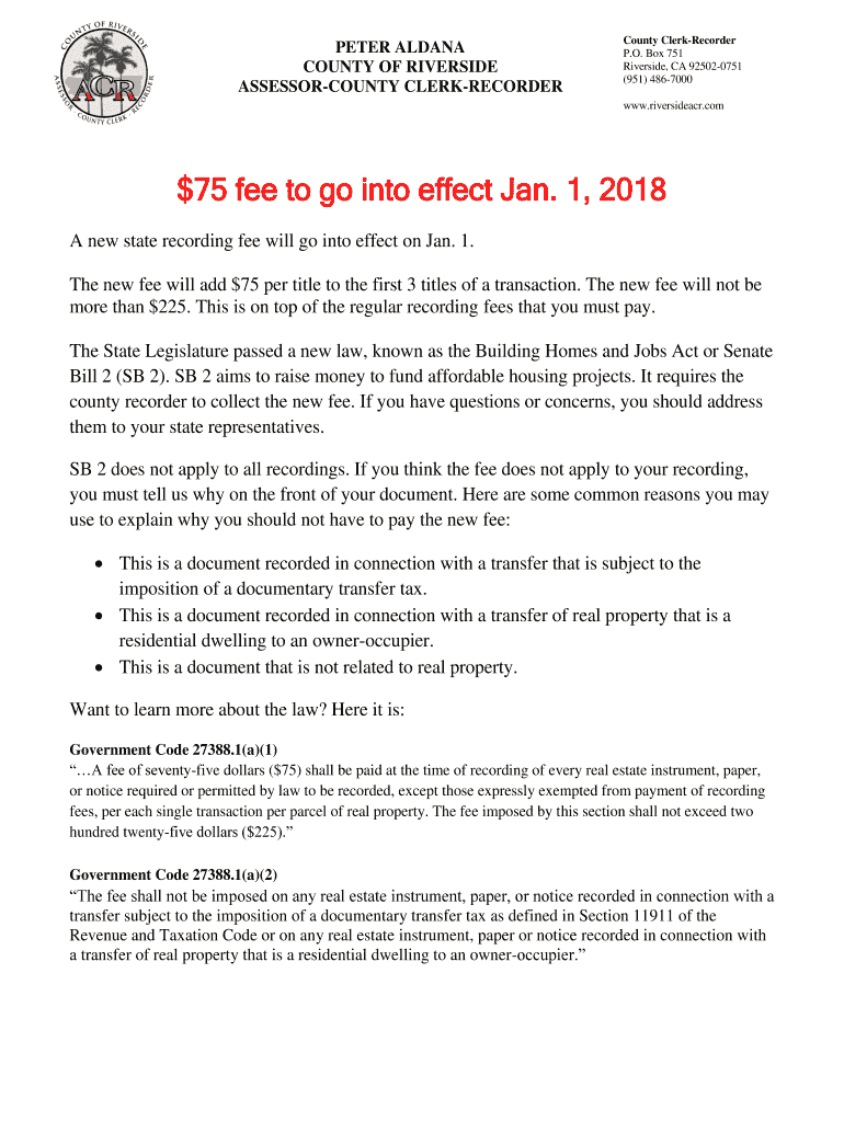 Fillable Online Documentary Transfer Tax Affidavit Riverside County