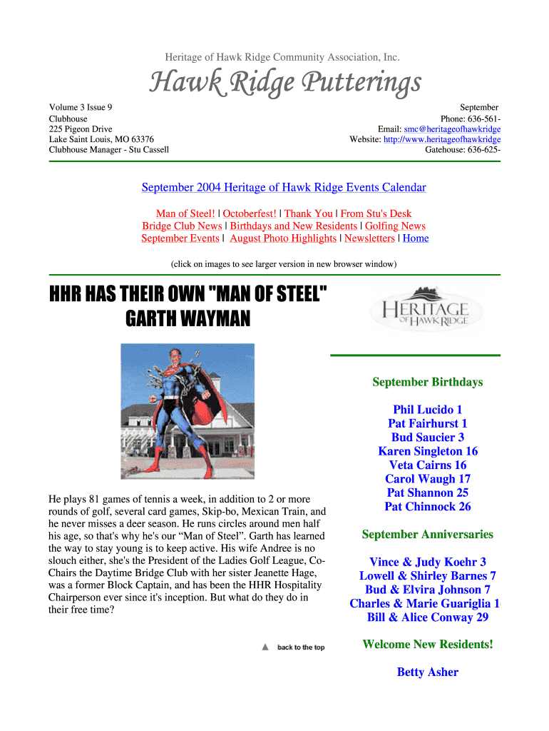 Fillable Online Heritage of Hawk Ridge Community Association, Inc Fax