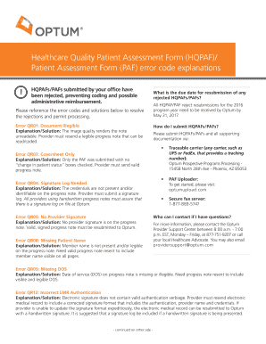 fillable online healthcare quality patient assessment form hqpaf optum patient assessment form
