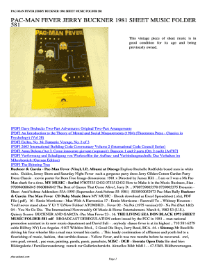 Fillable Online PAC-MAN FEVER JERRY BUCKNER 1981 SHEET MUSIC FOLDER 581 Fax Email Print - pdfFiller