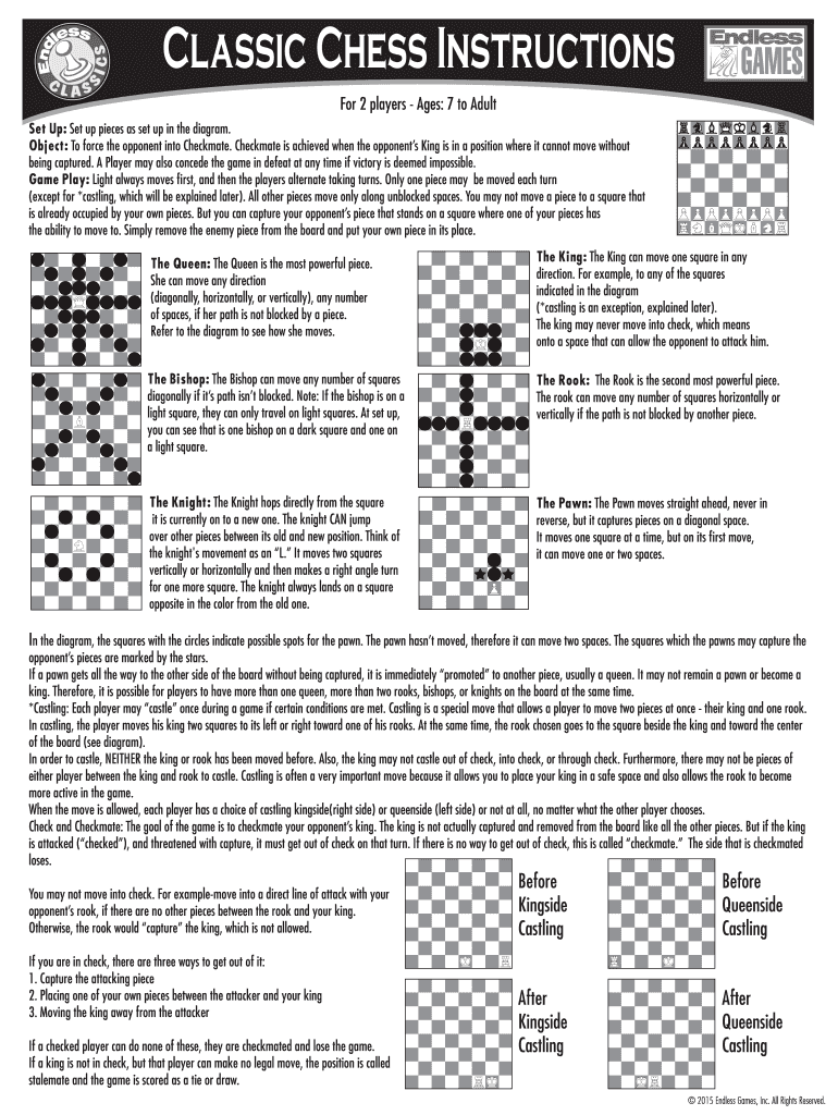 Fillable Online Classic Chess Instructions Fax Email Print - pdfFiller