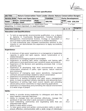 Nature Conservation Team Leader (Senior Nature Conservation Ranger)