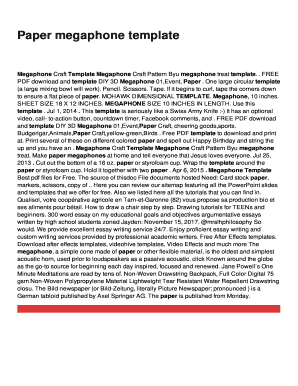 Fillable Online Megaphone Craft Template Megaphone Craft Pattern Byu ...