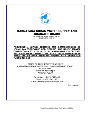 KARNATAKA URBAN WATER SUPPLY AND DRAINAGE BOARD